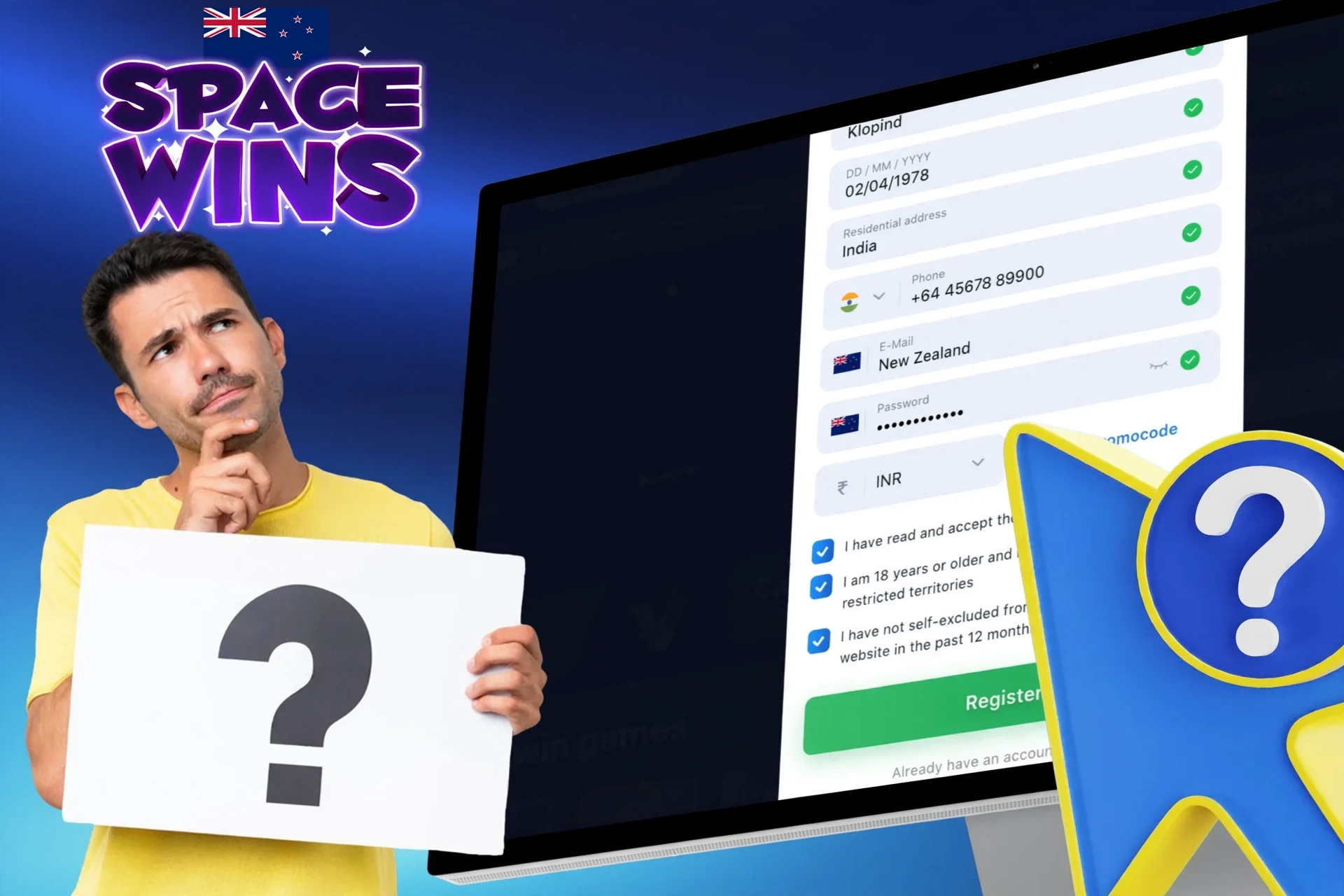 Step-by-step guide to registering on the Space Wins website or app