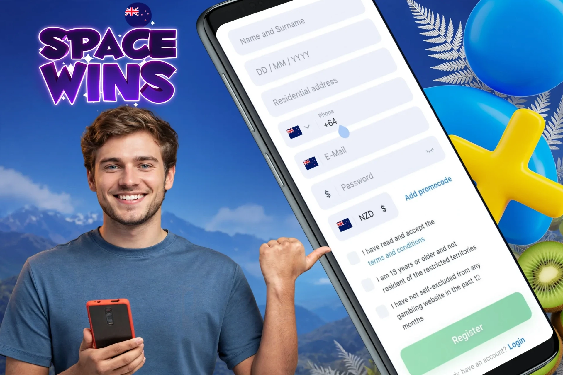 Information about the registration process using the mobile application