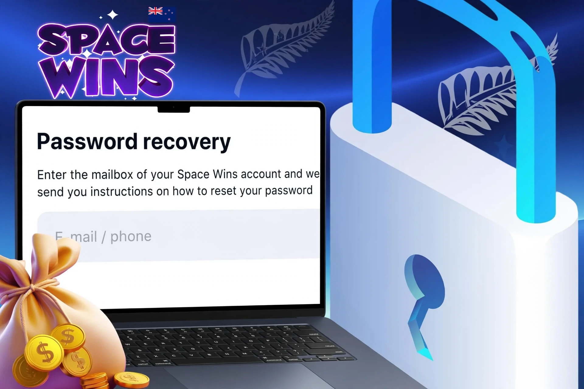 Algorithm for restoring access to Space Wins account in case of password loss